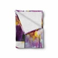 thumbnail image 2 of Rustic Soft Flannel Fleece Blanket, Blooming Iris Flowers Orchids on Rustic Wood Natural Floral Beauty Romantic Image, Cozy Plush for Indoor and Outdoor Use, 70" x 90", Yellow Purple, by Ambesonne, 2 of 6