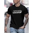 thumbnail image 1 of [1pc Graphic Print Men'S T-Shirt] 1pc BBS Print Men'S T-Shirt - Casual Knit Polyester Crew Neck Tee, Summer Fashion Short Sleeve Top with Graphic Detail, Comfort Fit for Adults, 1 of 5