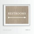 thumbnail image 3 of Restrooms Burlap Wedding Party Directional Signs, Double-Sided Big Arrow, 3 of 3