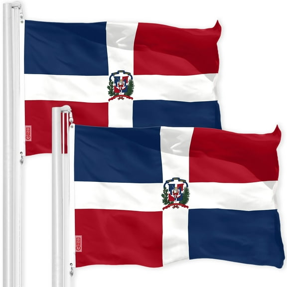 Dominican Republic Dominican Flag 3x5FT 2-Pack 150D Printed Polyester By G128