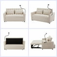 thumbnail image 6 of Infirleo Loveseat Sleeper, 3 In 1 Convertible Sleeper Sofa Bed with USB Ports, Cup Holders, 360°Swivel Phone Holder and Side Pockets for Living Room, Beige, 6 of 7