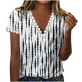 thumbnail image 2 of Pntutb Verano Mujer Moda Cuello en V Manga corta Impreso Casual Tee tops Pntutb Pntutb-971, 2 of 8