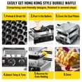 thumbnail image 3 of VEVOR Maquina para Hacer Bubble Waffle 1500W con 2 sartenes Commercial, 3 of 12