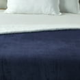 thumbnail image 5 of Cozy Tyme Lorraine Flannel Reversible Solid Sherpa Throw - Super Soft Solid Color 50"x 60" Navy, 5 of 10