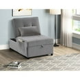 thumbnail image 3 of Best Master Furniture Bayani Velvet Adjustable Sleeper Lounge Chaise in Blue, 3 of 5
