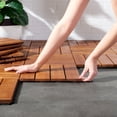 thumbnail image 7 of SAFAVIEH Phuket Outdoor Patio 4 Slat Wooden Floor Tile, Natural, Set of 10, 7 of 7