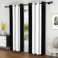 thumbnail image 7 of Lfeey Bedroom Blackout Curtains, Light Blocking Grommet Window Drapes for Living Room, 2 Panels, 42"W x 108"L, Black and White, 7 of 7