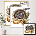 thumbnail image 4 of Designart 'Thanksgiving Vintage Turkey Pumpkin and Sunflowers ' Farmhouse Framed Canvas Wall Art Print, 4 of 5