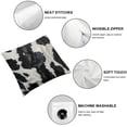 thumbnail image 4 of Acheng  Cowhide Print Throw Pillow Cover Black &amp; White Cow Spots Pattern Printed Farmhouse Cushion Case for Sofa Couch(Not Real Cowhide Not Faux Fur),Set of 2 White, 4 of 6