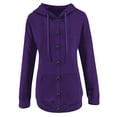 thumbnail image 6 of Usmixi 2025 Winter Womens Sweatshirt Coat Drawstring Hooded Coat for Women Casual Solid Button up Loose Hoodies Sweatshirts Sports Lightweight Long Sleeve Outwear Tops with Pocket, 6 of 6