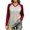 Red, variant on Tqcoqu Women's V Neck Color Block Raglan Long Sleeve Tunic Tops,Contrast Raglan Sleeve Loose Casual Basic Shirts For Fall,Army Green Women's S-XXL