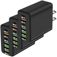 thumbnail image 1 of Cargador compatible USB C HotShot NexusBlack 3 Pzas 6 puertos 5V 3A Max 65W Negro, 1 of 1