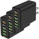 thumbnail image 1 of Cargador compatible USB C HotShot NexusBlack 3 Pzas 6 puertos 5V 3A Max 65W Negro, 1 of 1