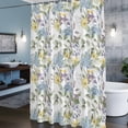 thumbnail image 4 of Blue Hydrangea Shower Curtain, Watercolor Spring Yellow Floral Green Leaf Waterproof Shower Curtain Set with 12 Hooks Lightweight Bath Curtains Fabric Bathroom Decor 36x72 Inches, 4 of 6