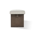 thumbnail image 3 of Lan 60 Inch Dining Bench, Upholstered, Panel Pedestal Base, Brown - Saltoro Sherpi, 3 of 5