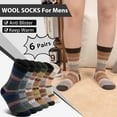 thumbnail image 2 of KOITHOT 6 Pairs Wool Socks for Men, Thick Soft Knit Vintage Boot Crew Socks, 2 of 6