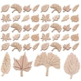 thumbnail image 2 of 50Pcs Leaf Pattern Multi-use Wood Chip Scrapbooking Wood Slices Album DIY Supply, 2 of 6