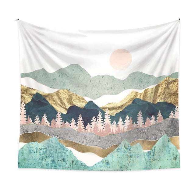 Tapestry Mountain Sunset, fibra de microtela, 150 x 130 cm