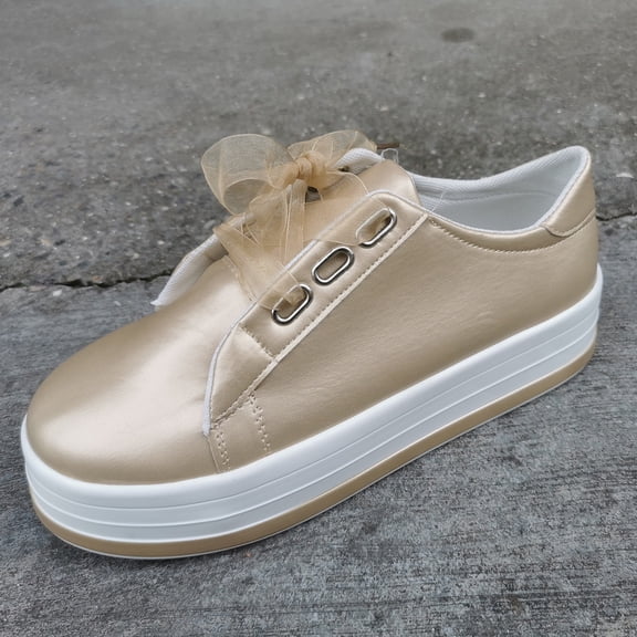 Vedolay Womens Wedge Casual Shoes Women's Loafers Fashion Comfort Rubber Sole Flats Slip On Dress Shoes,Rose Gold 8