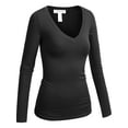 thumbnail image 4 of Emmalise 5-Pack Women’s Long Sleeve Junior V-Neck Shirts-Timeless Green Color-S, 4 of 4