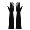 thumbnail image 4 of Karight Women Long Velvet Gloves for Women Elbow Length 1920s Opera Cozy Gloves Flapper Evening Banquet Party, 4 of 4