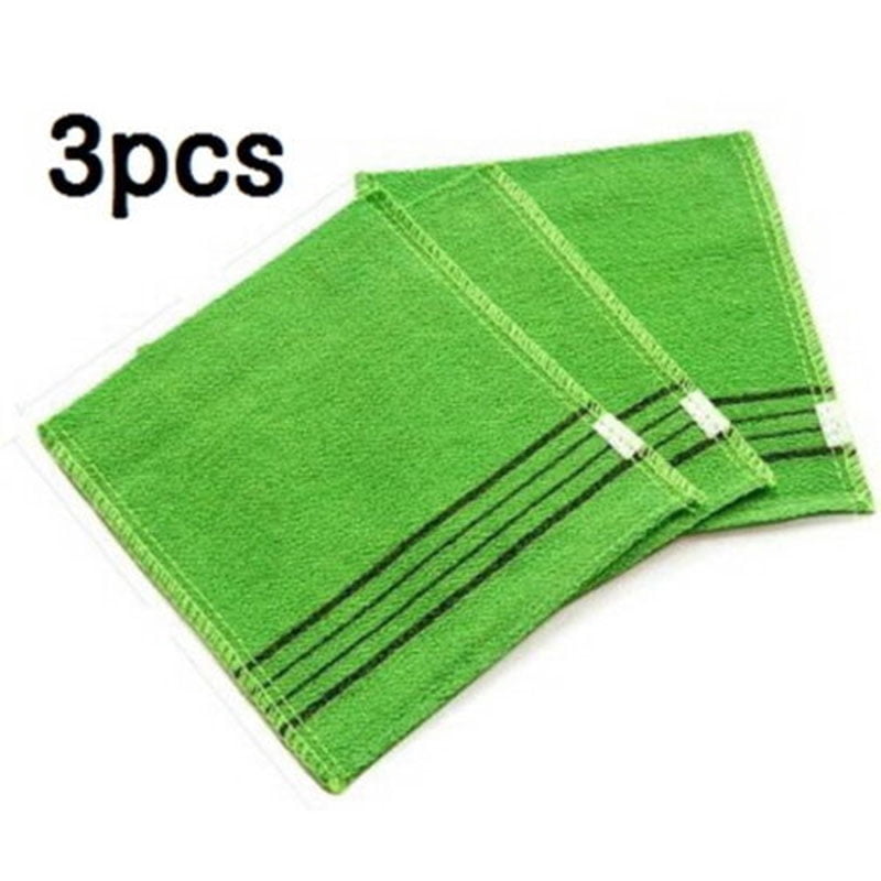 Details about   Korean Exfoliating Towel Body Scrub Cloth Bath Massage Gloves 3pcs