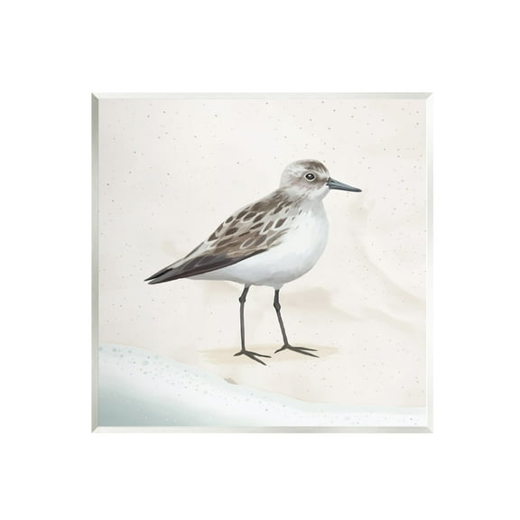 Stupell Industries Sandpiper Bird at Water's Edge Beach Shoreline Graphic Art Unframed Art Print Wall Art, Design by Lucca Sheppard