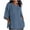Blue 3/4 Sleeve Tshirts, variant on Htigea Women Cotton Linen Shirts Casual 3/4 Sleeve Crew Neck Loose Flowy Basic T-Shirts Comfort Breathable Blouse Side Split Tops Blue,XL