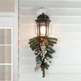 thumbnail image 2 of Northlight 20" Pre-lit Decorated Green Pine Artificial Teardrop Christmas Swag, Cool White LED, 2 of 4