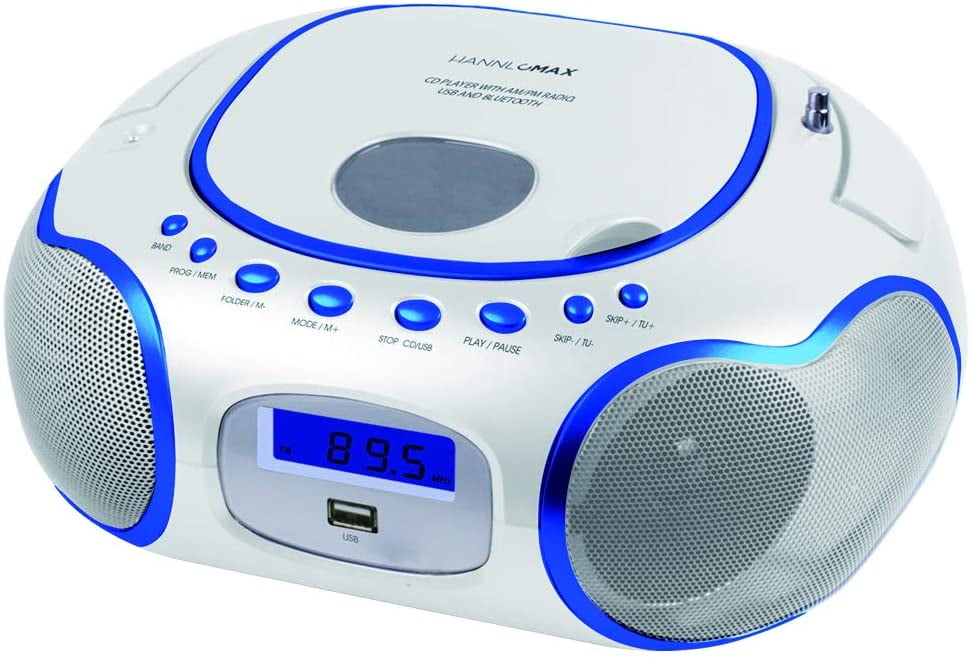 HANNLOMAX HX309CD Portable CD/MP3 Boombox, AM/FM Radio, Bluetooth, USB