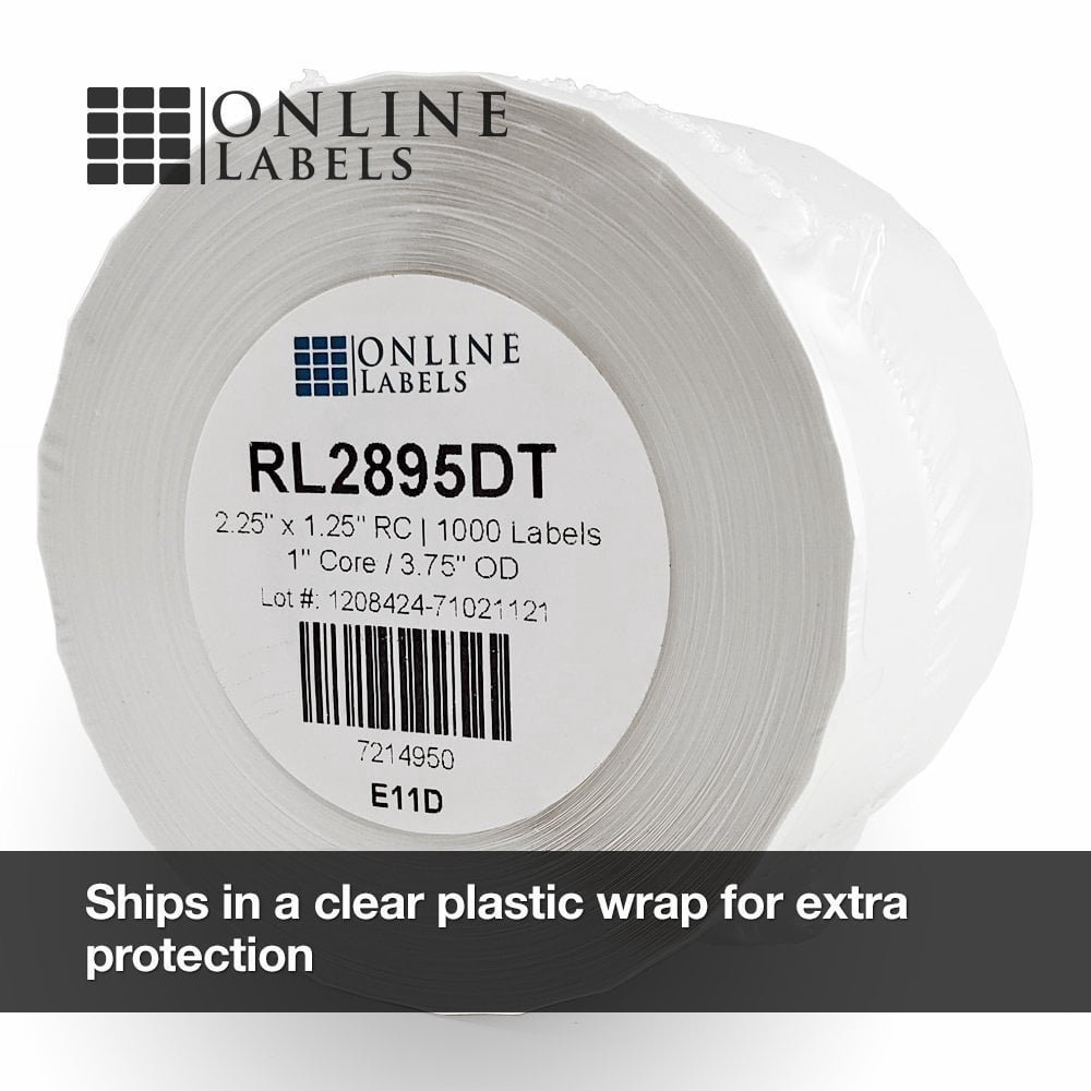 2.25 x 1.25 Removable Labels for DYMO Printers - Online Labels (12 Rolls)