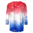 thumbnail image 2 of Felirenzacia Big and Tall Women's Independence Day Graphic Pullover Tee Tops Casual Printed 3/4 Sleeves T Shirt Blouse S, 2 of 5