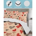 thumbnail image 3 of Twin Quilt Bedding Set, Valentines Love Heart Reversible Summer Quilt 3 Pieces, Romantic Red Black Lightweight Bedspreads Coverlets with 2 Pillow Shams for All Seasons, 3 of 5