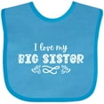 thumbnail image 3 of Inktastic I Love My Big Sister with Hearts Boys or Girls Baby Bib, 3 of 4