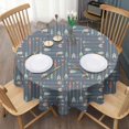 thumbnail image 3 of Multicolor Arrow Pattern Round Tablecloth 60"x60",Wrinkle Wipeable Table Cloth for Kitchen Dining Room Picnic Patio Party, 3 of 6