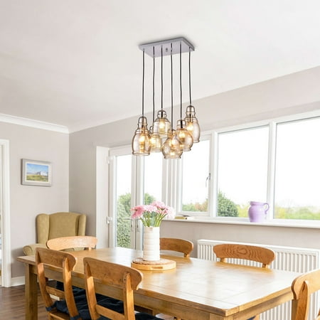 The Lighting Mariana Cognac Gl Cer Chrome Rectangular Base 6 Light Pendant The Lighting Mariana Cognac Gl Cer Chrome Rectangular Base 6 Light Pendant