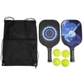 thumbnail image 2 of Racket Set Indoor Outdoor  Paddle Glass Fiber PP Core with 4 Balls for Sports Training, 2 of 8