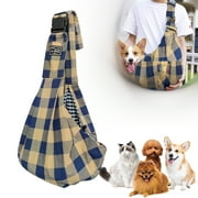 Pet Sling Carrier, Pet Carrier for Small and Medium Dog up to 15 Lbs, Wrap Carrier Sling Adjustable Strap Zip Pocket, Hands Free Pets Pack for Outdoor Travel Subway - KHAKI