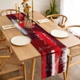 thumbnail image 3 of Red Abstract Table Runner - 90 Inch Long, Kitchen Dining Table Runner Dresser Scarves, Modern Mottled Art Oil Painting Farmhouse Decor for Coffee Tables Wedding Party Banquet, 3 of 8
