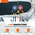 thumbnail image 6 of VEVOR 4-Way AC Manifold Gauge Set Fit R134A R22 R12 R502 Refrigeration Charging with Portable Case 4PCS Hoses for Air-Conditioning Refrigerator Maintenance, 6 of 10