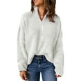 thumbnail image 1 of HOTAPEI Sweaters for Women 1/4 Zip Pullover Sweaters Long Sleeve Knitted Sweater Tops Winter Sweaters, 1 of 5