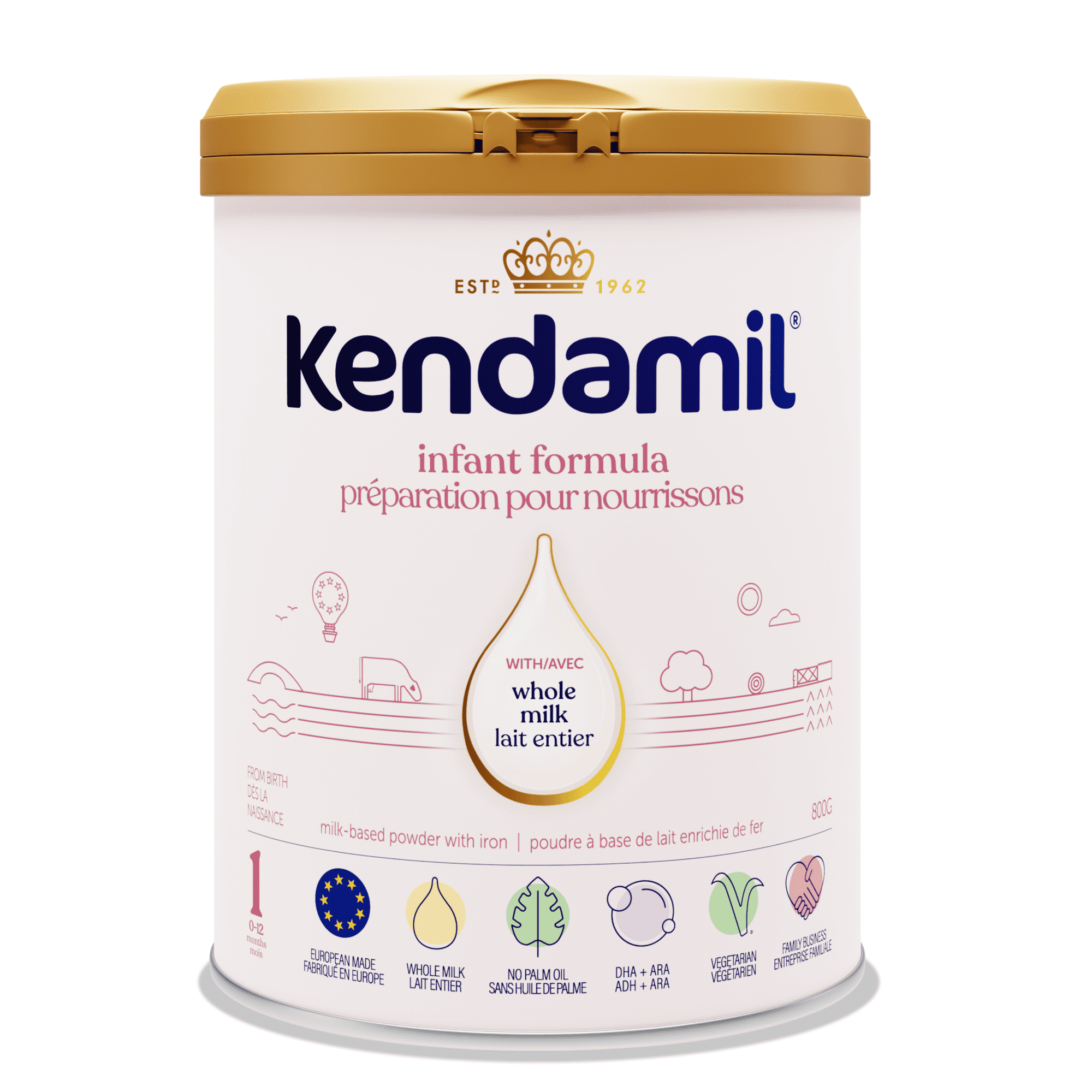 Kendamil オーガニック 粉ミルク 800g Kendamil Whole Milk Powder Baby Formula, 800g, European with HMOs