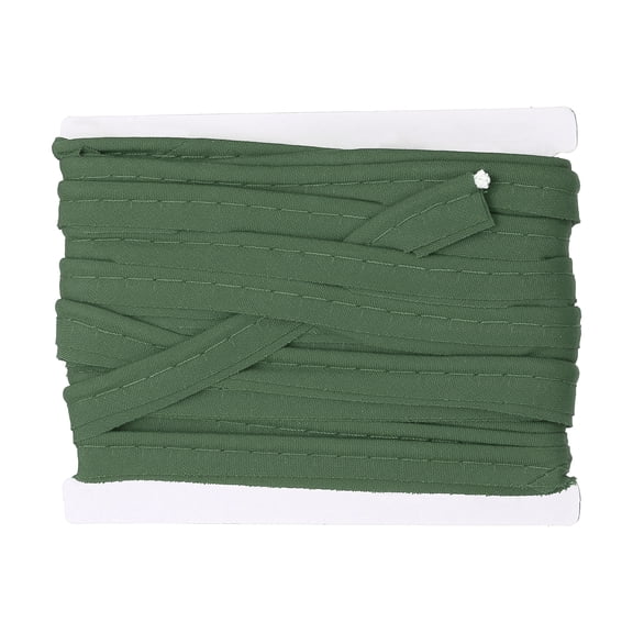Uxcell Piping Trim Bias Tape, 3/8 Inch 6 Yards Cotton Folding Binding Tape with Welting Cord, Decorative Sewing Trim for Home Decor Sewing DIY Crafting Clothing Fabric Edge, Olive Green