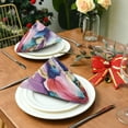 thumbnail image 3 of GZHJMY Cloth Napkin Fantasy Marble Art Rainbow Floral Dining Table Decor Spring Summer Housewarming Gift 1 Pack 20" × 20", 3 of 6