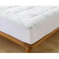 thumbnail image 4 of Mocassi Bamboo Mattress Pad, Overfilled Extra Plush Topper, Breathable Cool-Flow Technology, Fits Mattresses up to 16" Deep, Rayon Derived from Bamboo Mattress Pad, King, Green, 4 of 5