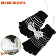 thumbnail image 5 of Spencer Men Women USB Heated Gloves, Knitting Wool Electric Heating Gloves Mitten Hands Warmer Winter Fingerless Laptop Gloves Washable, 5 of 8