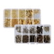 thumbnail image 1 of 2 Caja De Anillos De Salto Chapados En Oro Y Bronce / Engastes De Cinta / Broches De Langosta / Piezas De Extremo Colgante / Joyería De Cadena Extensiva Para Suministros Conjunto De Kits Soledad Kit de resultados de joyería, 1 of 10