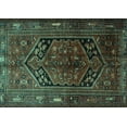 thumbnail image 1 of Ahgly Company Indoor Rectangle Persian Turquoise Blue Traditional Area Rugs, 2' x 4', 1 of 4