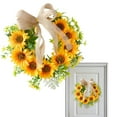 thumbnail image 2 of Wreath - Home Brand - Festival Wreath Hanging Sunflower Door Wreath For Front Door Wreath For Front Porch Decor 15.75 Inch - 1 Bee Festival Flower Wreath Hanging Sunflower Door Wreath, 2 of 7