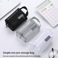 thumbnail image 4 of Sac à Main en Nylon Carré Maille Porte-Monnaie Transparent Rangement Dépositaire Confortable Fermeture Éclair Durable Papeterie Commodité Gris, 4 of 9